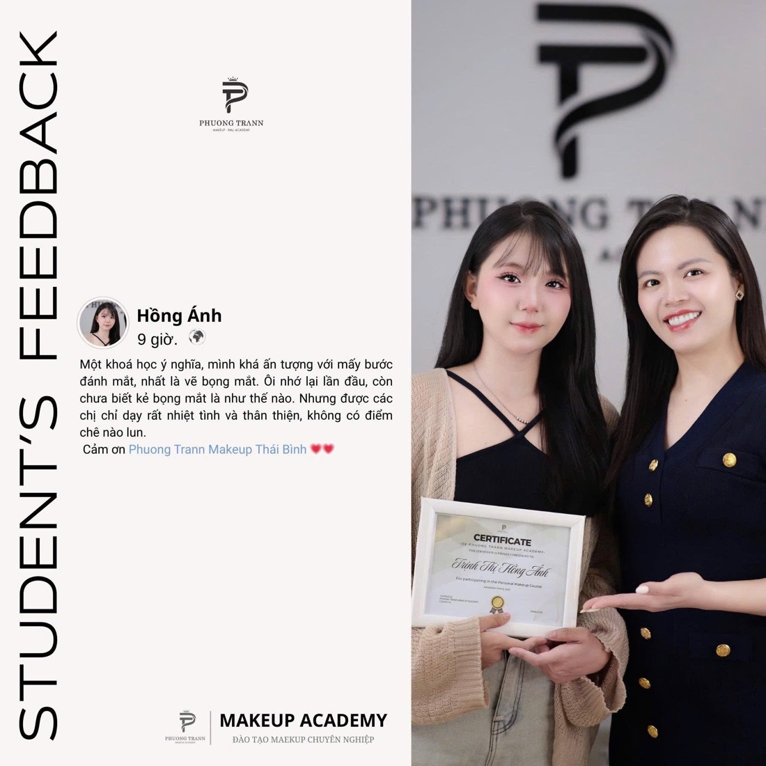 Feedback học viên Hồng Ánh về khoá makeup cá nhân tại CELLA